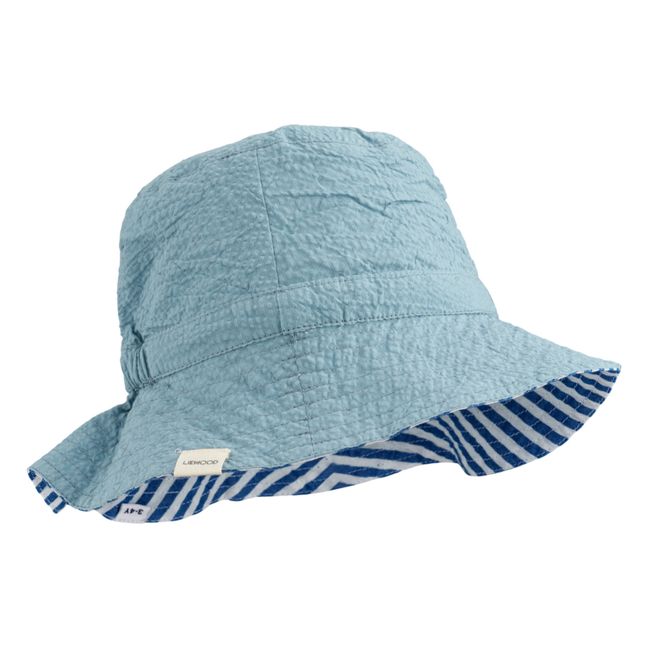 Sander Organic Cotton Reversible Bucket Hat | Royal blue