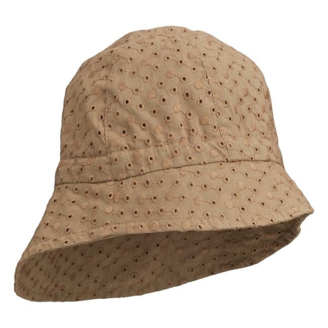 Sunneva Embroidered Organic Cotton Hat Marrón