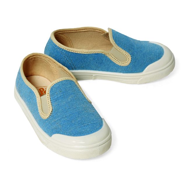 Recycled Fabric Slip-Ons Blue