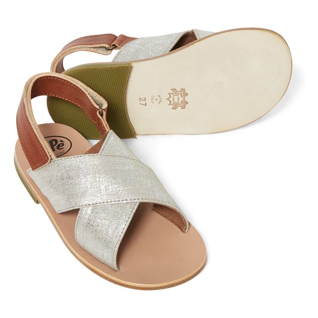 Crossover Sandals Silver