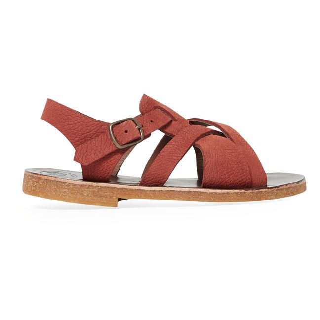 Crossover Buckle Sandals Red