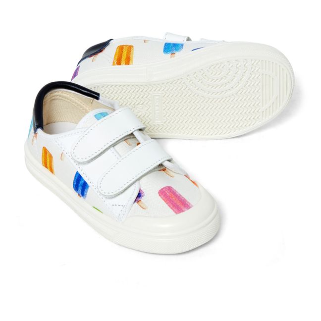 Popsicle Print Velcro Sneakers White