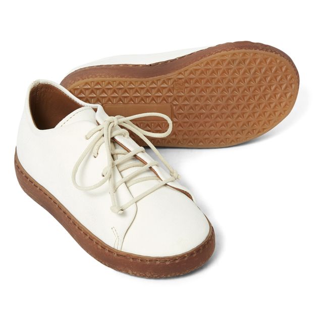 Lace-Up Sneakers Cream