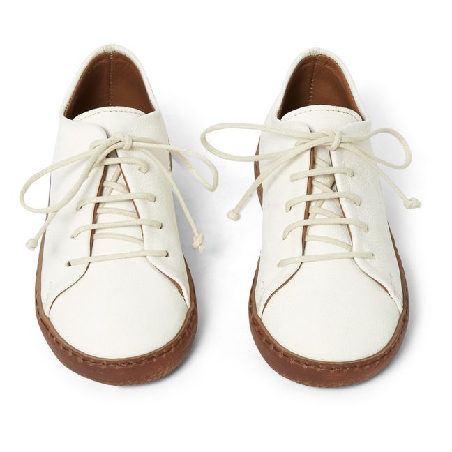 Lace-Up Sneakers Cream