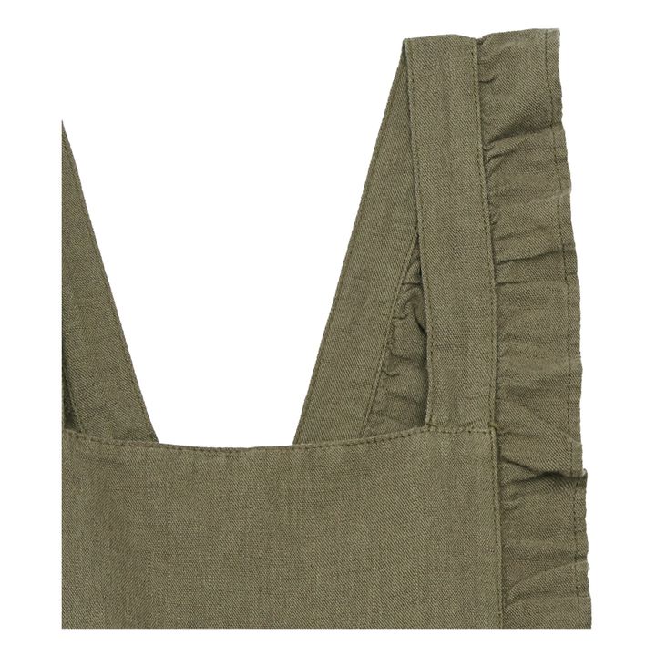 Linen Frill Playsuit | Khaki- Product image n°1