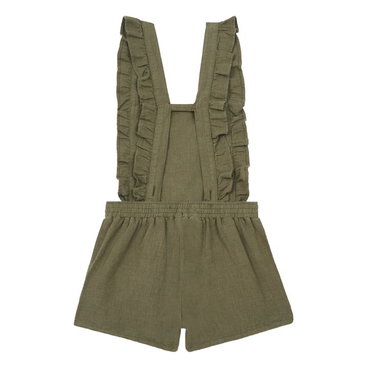 Linen Frill Playsuit | Khaki- Product image n°2