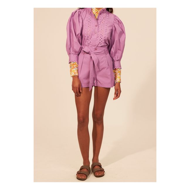 Kira Cotton Poplin Shorts Purple