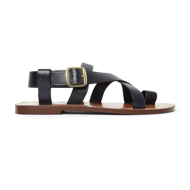 Philae Leather Sandals Navy blue