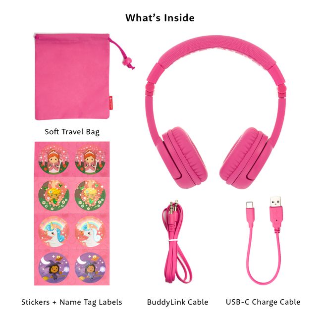 Cuffie audio, per bambini | Rosa