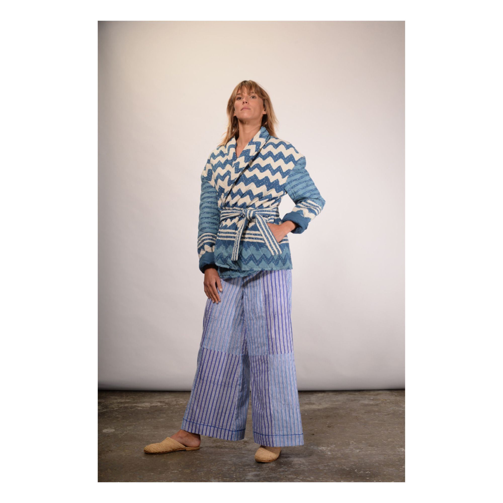 Yuka Quilted Kimono Jacket Blue 