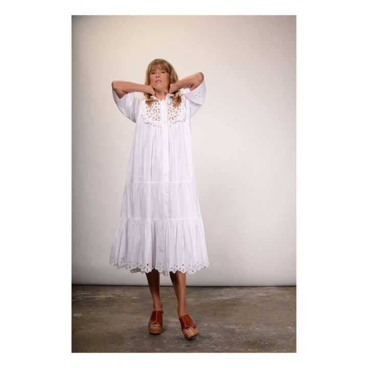 Birdy Broderie Anglaise Dress | Bianco- Immagine del prodotto n°3