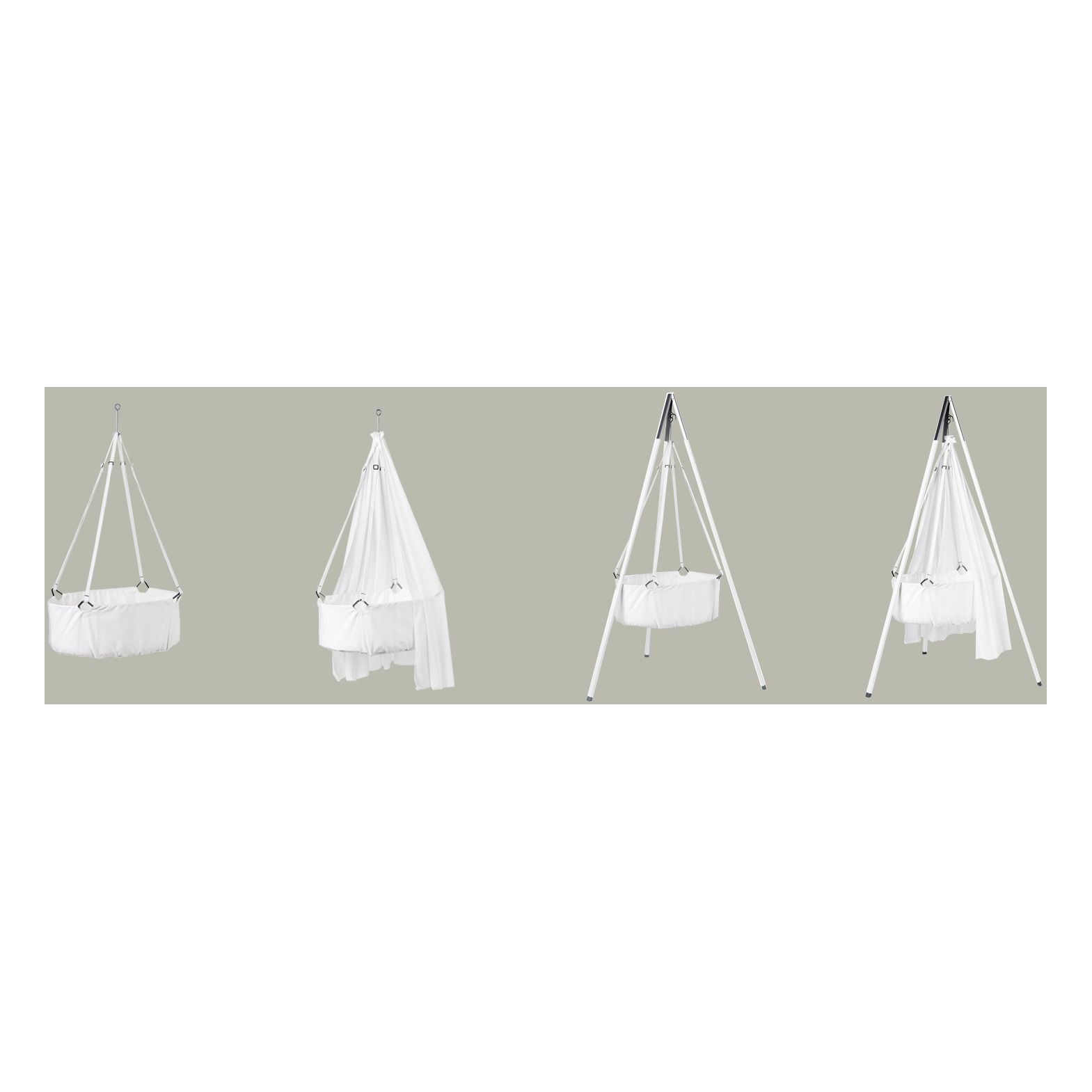 Leander - Berceau suspendu complet avec trépied 83x50 cm - Blanc