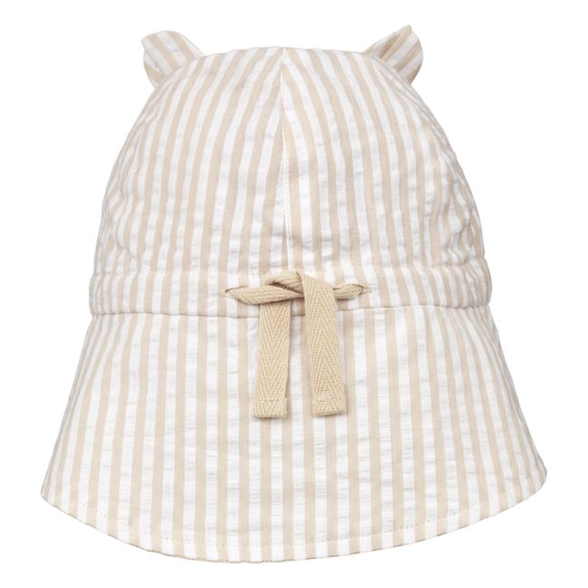Gorm Striped Organic Cotton Reversible Hat Beige