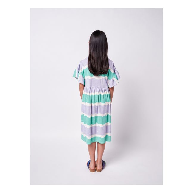 Organic Cotton Jersey Striped Dress Mauve