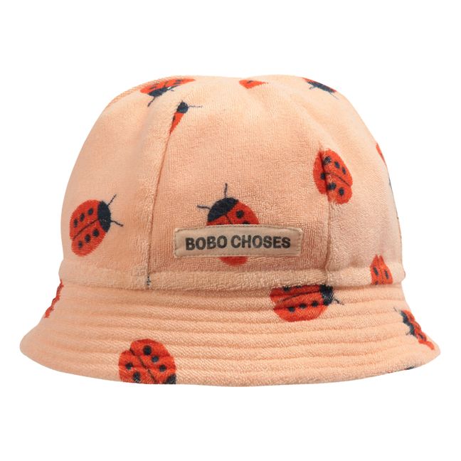 Organic Cotton Terry Cloth Ladybird Hat Peach