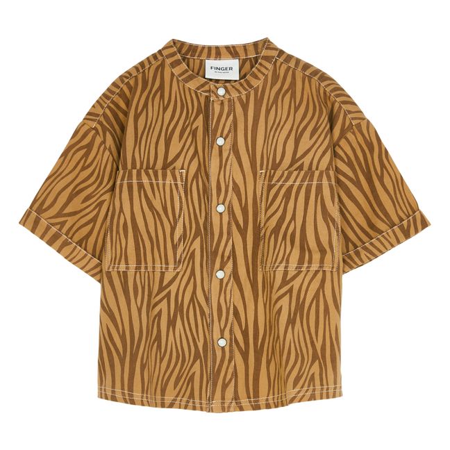 Wonder Zebra Short Sleeve Shirt Camel
