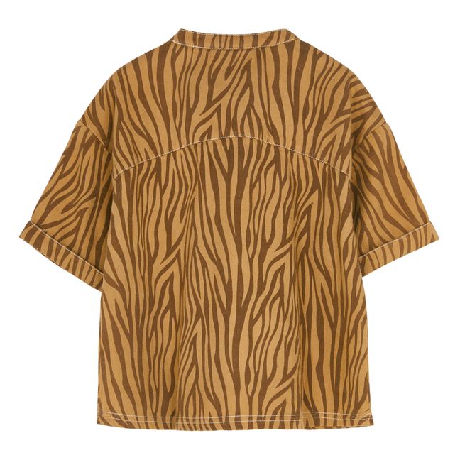 Wonder Zebra Short Sleeve Shirt Camel