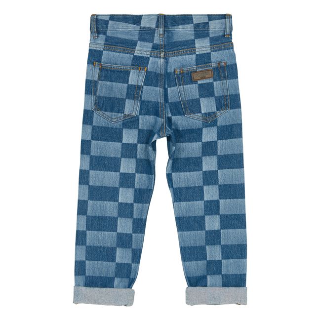 Ollibis Loose Checked Jeans Demin