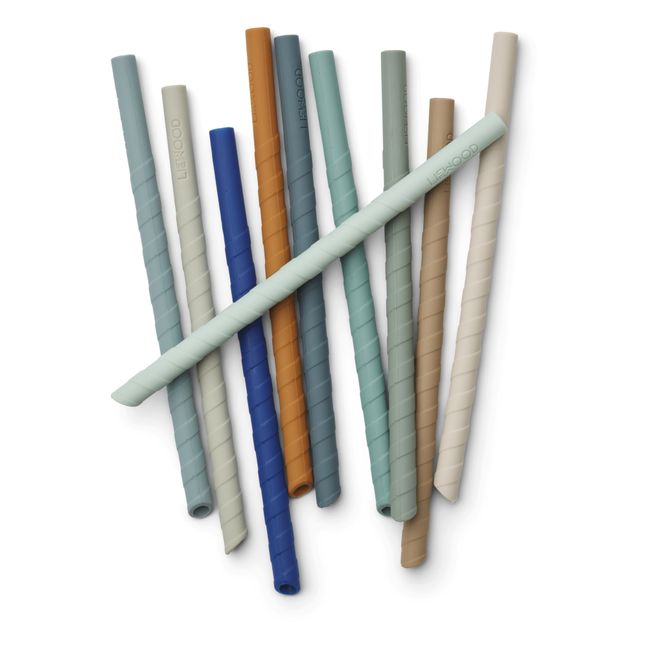 Pailles Timoti en silicone - Set de 10 | Vert pâle