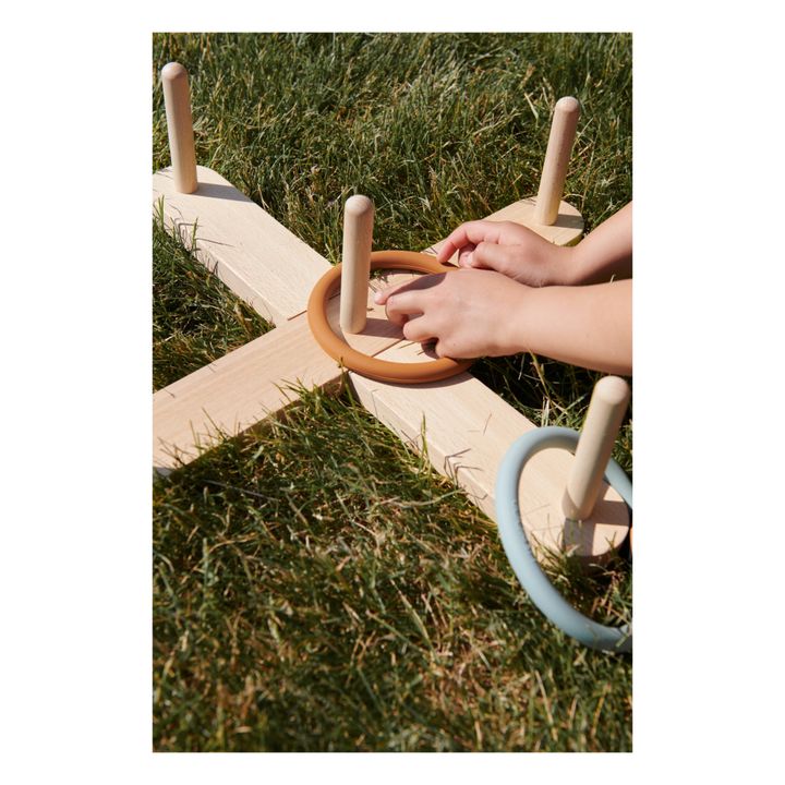 Jeu de lancer d'anneaux en bois | Vert pâle- Image produit n°3