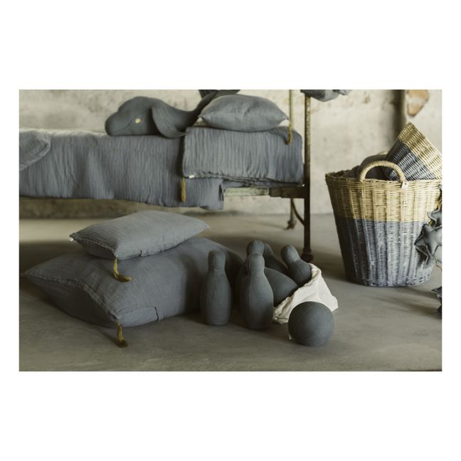 Organic Cotton Square Cushion | Ice Blue S032