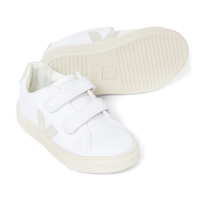 Esplar Vegan Canvas Velcro Sneakers White