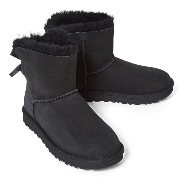 Botas Forradas Nudos Terciopelo Mini Bailey | Negro