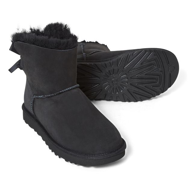 Gefutterte Stiefel Samtschleife Mini Bailey | Schwarz