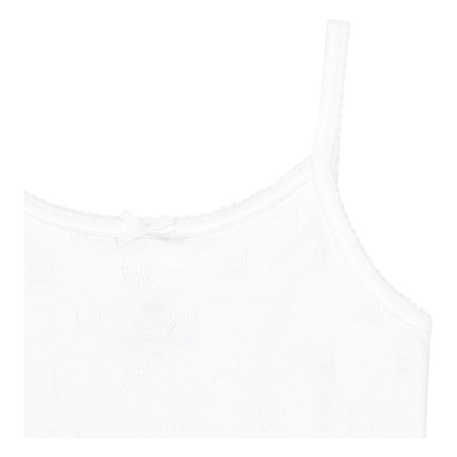 Organic Cotton Pointelle Pyjama Set | White
