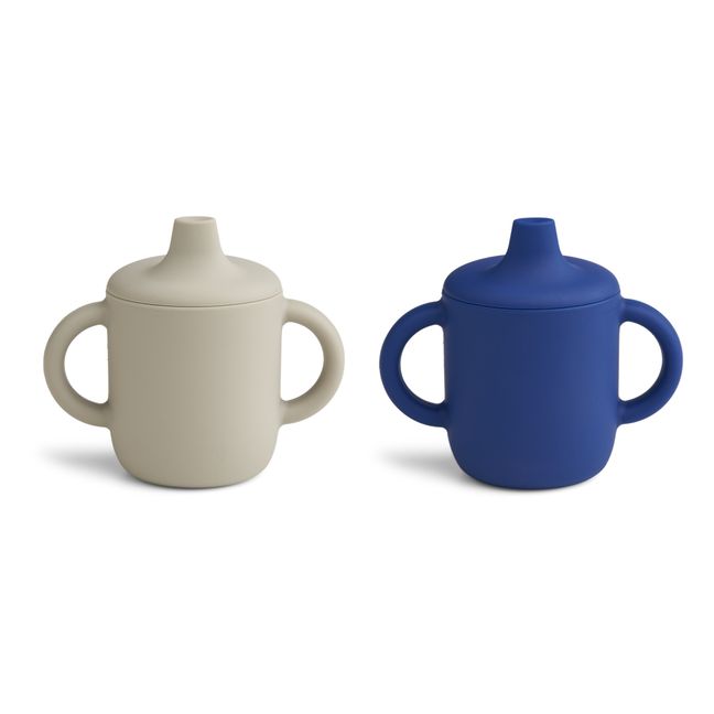Tasse d'apprentissage Neil en silicone - Set de 2 | Bleu roi