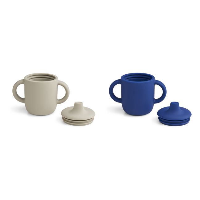 Tasse d'apprentissage Neil en silicone - Set de 2 | Bleu roi