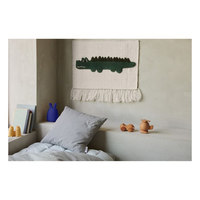 Alfombra mural Gera de lana y algodón | Verde