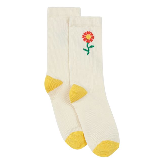 Pack 2 Chaussettes Flower Look Outside Blanc