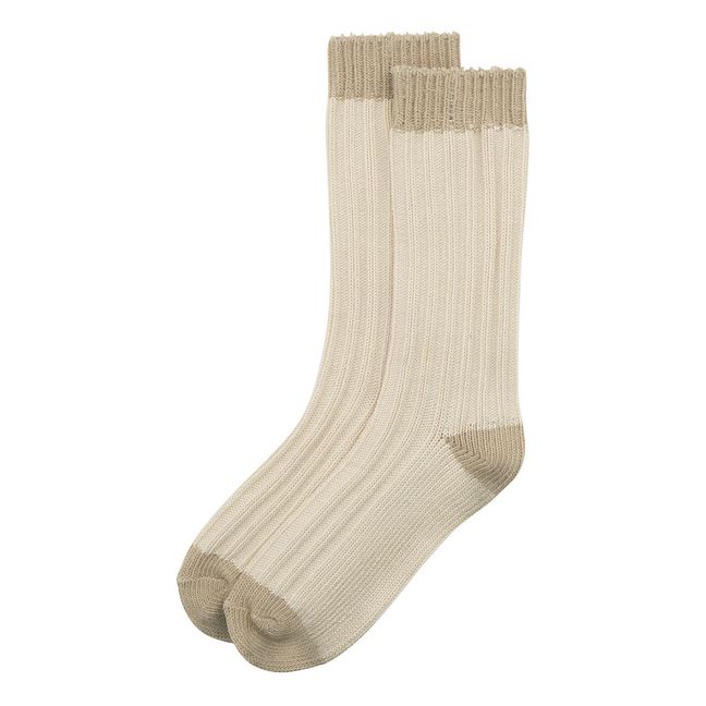 The Woven Organic Cotton Socks Cremefarben