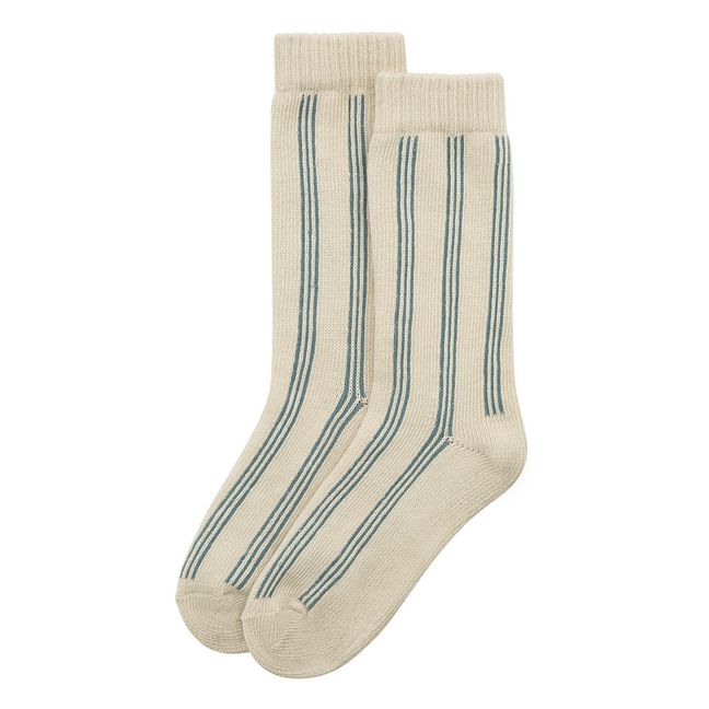 The Woven Organic Cotton Socks | Blue