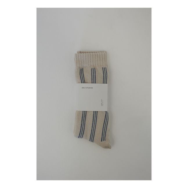 The Woven Organic Cotton Socks | Blu