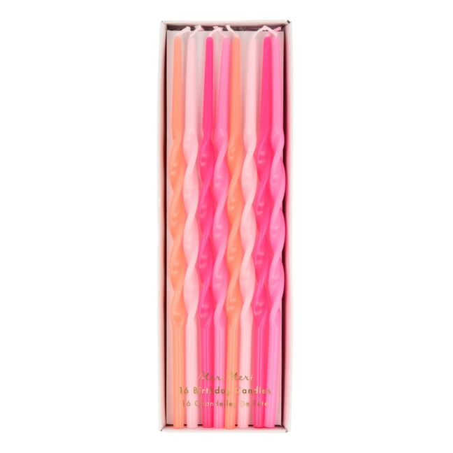 Twisted Candles - Set of 16 | Pink