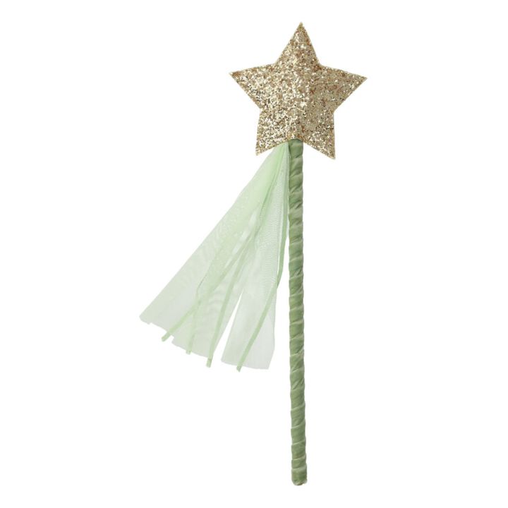 Spring Tulle Cape and Star Wand | Verde menta- Immagine del prodotto n°2