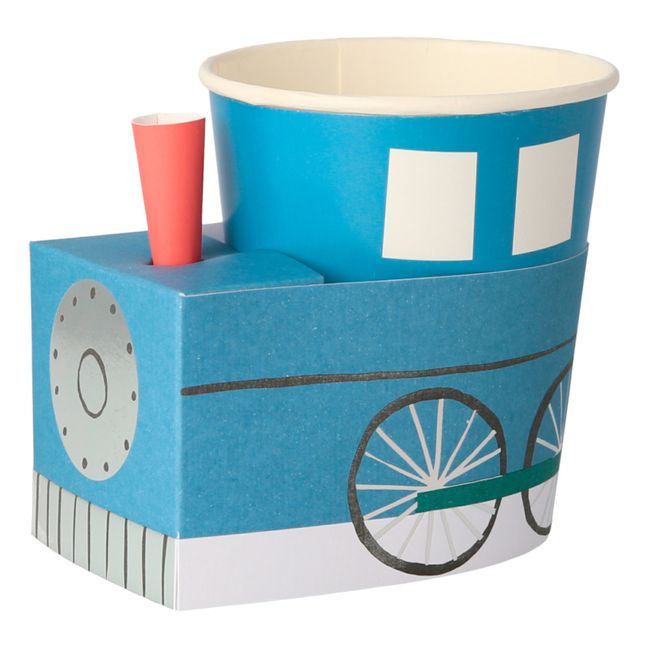 Train Cardboard Cups - Set of 8 | Verde Kaki