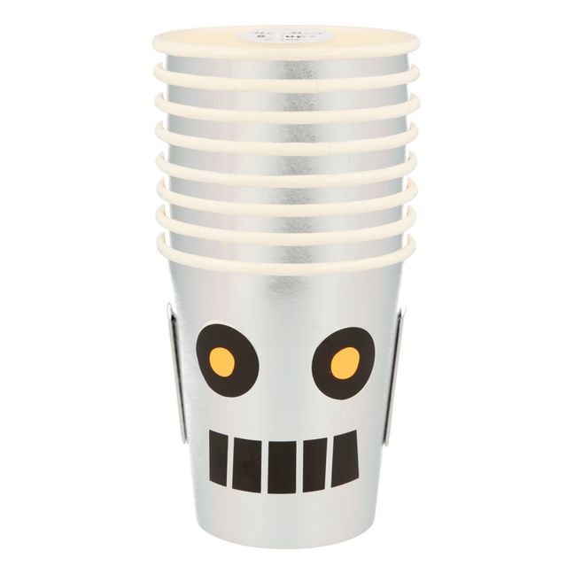 Gobelets en carton Robot - Set de 8