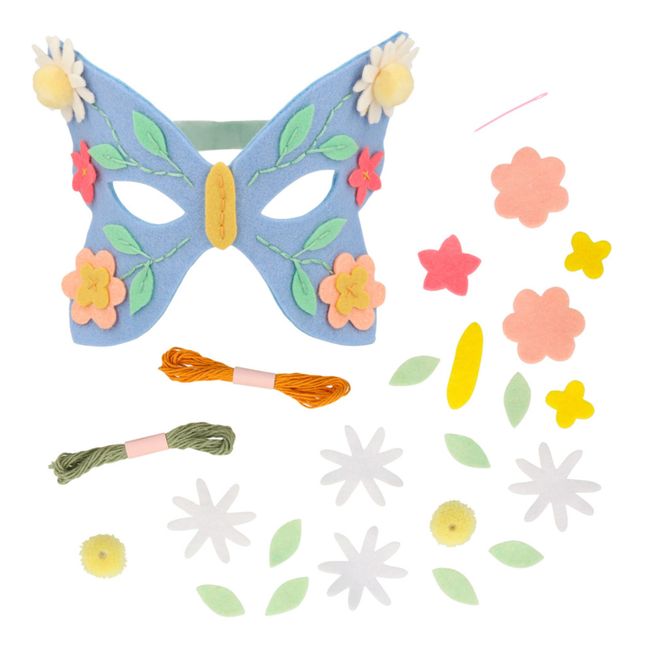 Masque Brodé Papillon fleuri 