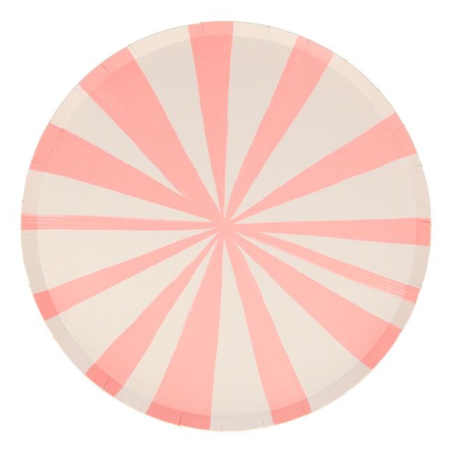 Small Striped Cardboard Plates - Set of 8
