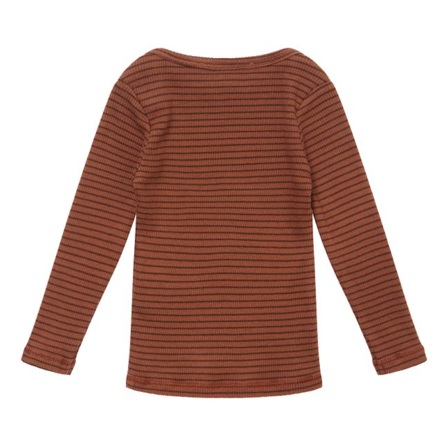 Greyla Striped Baby T-shirt Rust