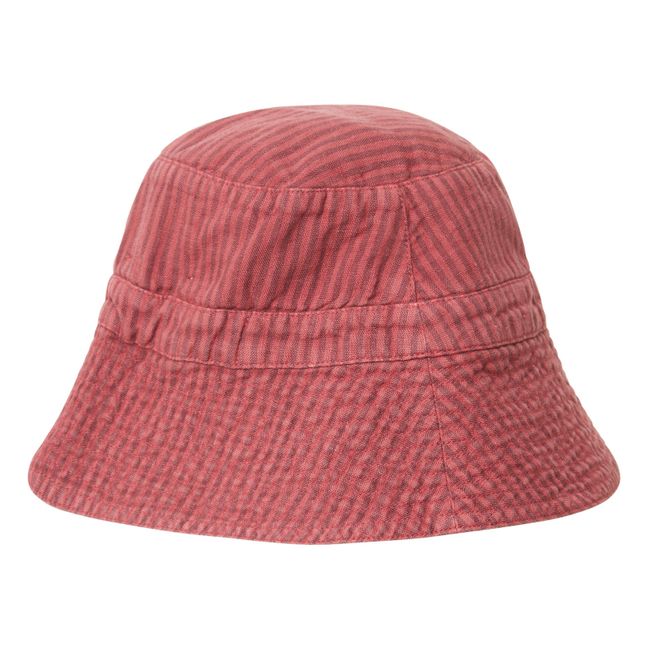 Cedrus Striped Linen Hat Rosso