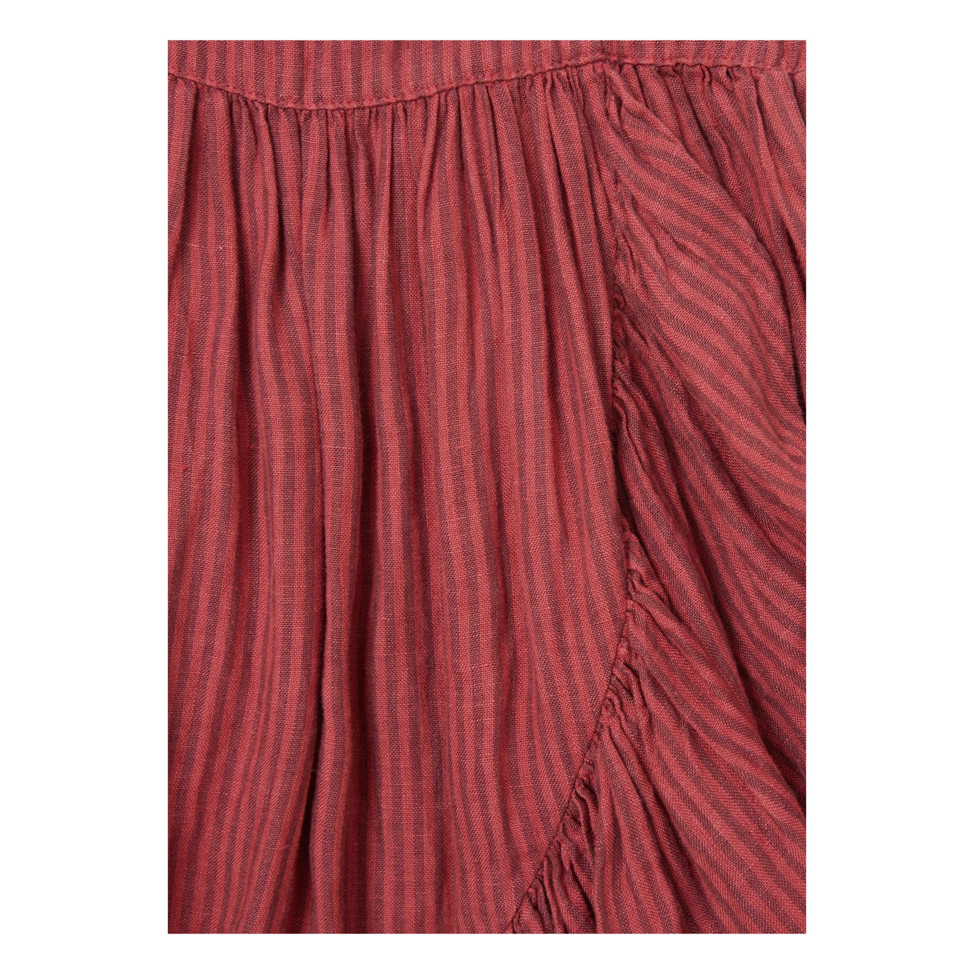 Anemone Striped Linen Dress Red- Product image n°1