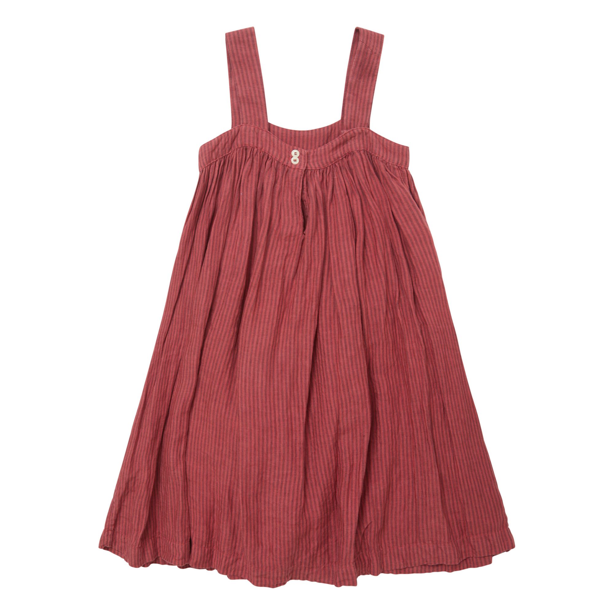 Anemone Striped Linen Dress Red- Product image n°2
