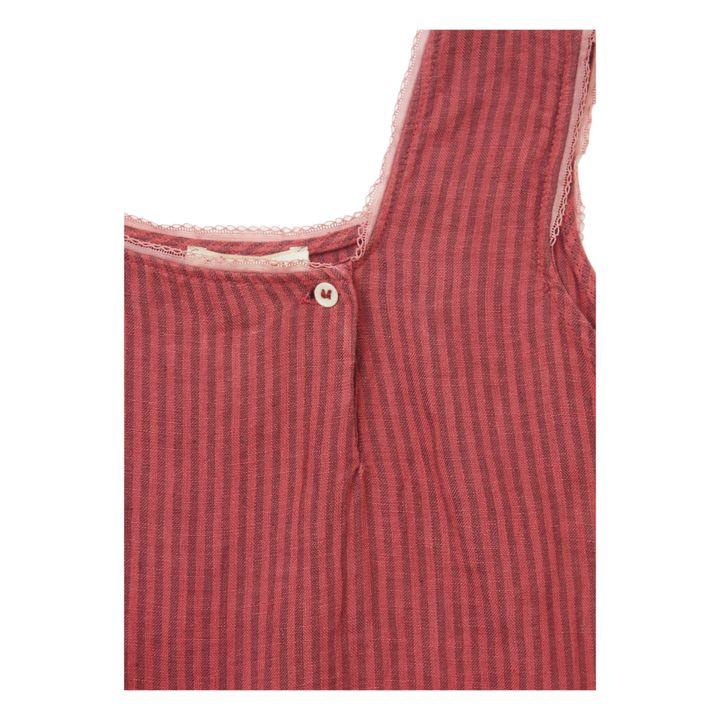 Adenia Striped Linen Top Red- Product image n°1