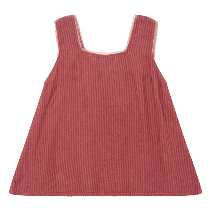 Adenia Striped Linen Top Red- Product image n°2