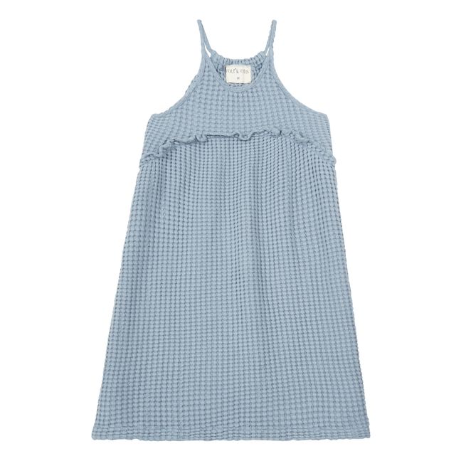 Aysu Organic Cotton Waffle Dress Azul Gris