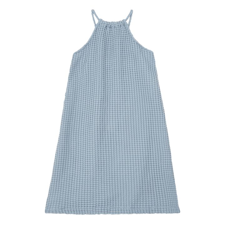 Aysu Organic Cotton Waffle Dress | Azul Gris- Imagen del producto n°3